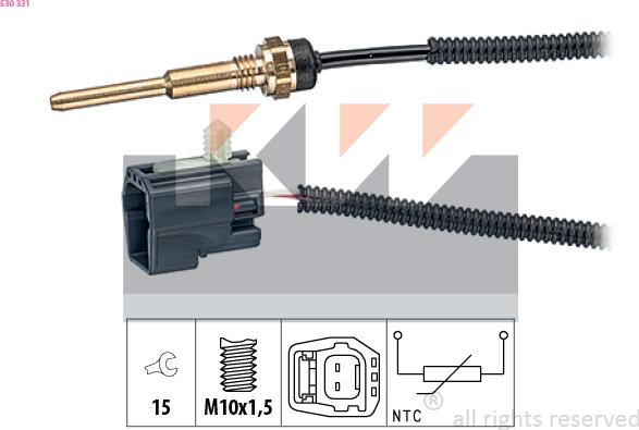 KW 530 331 - Датчик, температура охлаждающей жидкости mashina-shop.ru