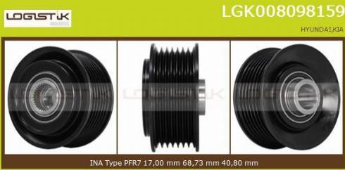 LGK LGK008098159 - Шкив генератора, муфта mashina-shop.ru