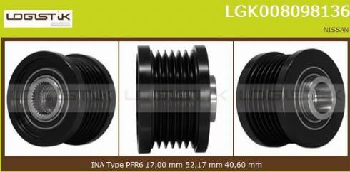 LGK LGK008098136 - Шкив генератора, муфта mashina-shop.ru