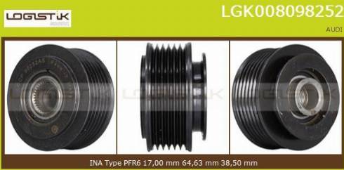 LGK LGK008098252 - Шкив генератора, муфта mashina-shop.ru