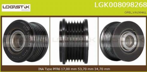 LGK LGK008098268 - Шкив генератора, муфта mashina-shop.ru