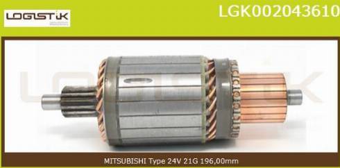 LGK LGK002043610 - Якорь, стартер mashina-shop.ru