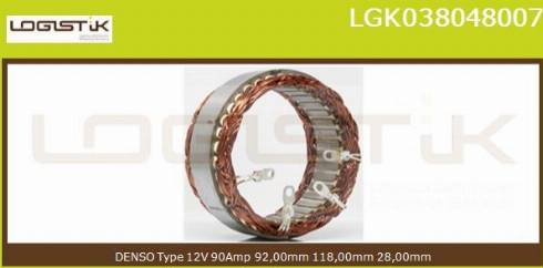 LGK LGK038048007 - Статор, генератор mashina-shop.ru