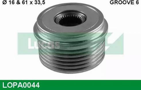 Lucas Engine Drive LOPA0044 - Шкив генератора, муфта mashina-shop.ru