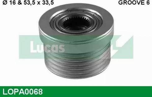 Lucas Engine Drive LOPA0068 - Шкив генератора, муфта mashina-shop.ru