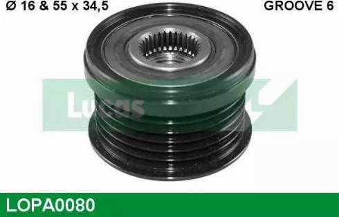 Lucas Engine Drive LOPA0080 - Шкив генератора, муфта mashina-shop.ru