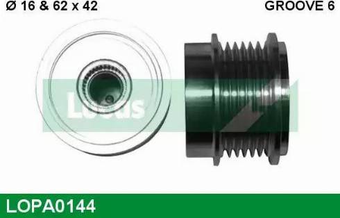 Lucas Engine Drive LOPA0144 - Шкив генератора, муфта mashina-shop.ru