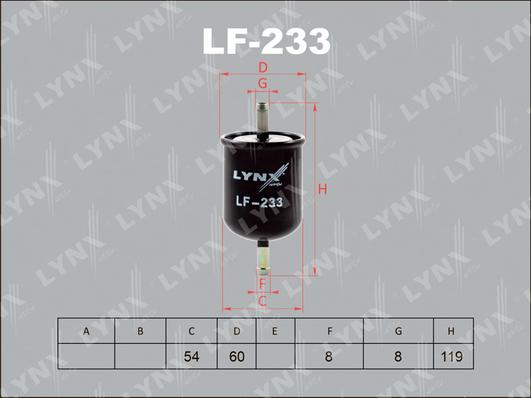 LYNXauto LF-233 - Топливный фильтр mashina-shop.ru