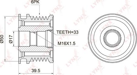 LYNXauto PA-1004 - Шкив генератора, муфта mashina-shop.ru