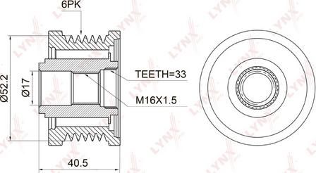 LYNXauto PA-1008 - Шкив генератора, муфта mashina-shop.ru