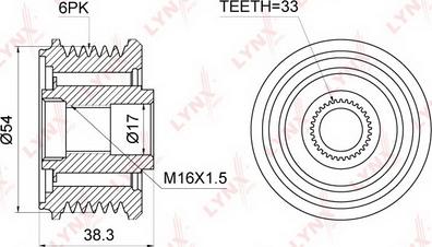 LYNXauto PA-1137 - Шкив генератора, муфта mashina-shop.ru