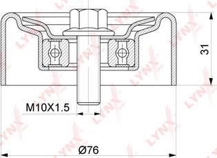 LYNXauto PB-5349 - Ролик, поликлиновый ремень mashina-shop.ru