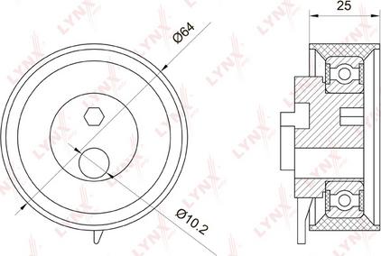 LYNXauto PB-1071 - Натяжной ролик, зубчатый ремень ГРМ mashina-shop.ru