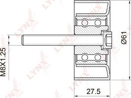 LYNXauto PB-3027 - Направляющий ролик, зубчатый ремень ГРМ mashina-shop.ru