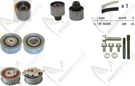 Mabyparts OBK010046 - Комплект зубчатого ремня ГРМ mashina-shop.ru