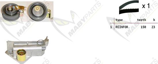 Mabyparts OBK010168 - Комплект зубчатого ремня ГРМ mashina-shop.ru