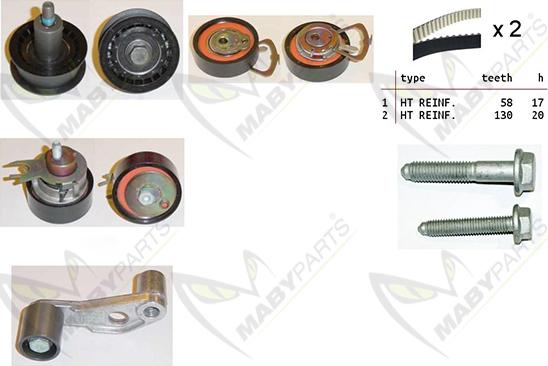 Mabyparts OBK010256 - Комплект зубчатого ремня ГРМ mashina-shop.ru