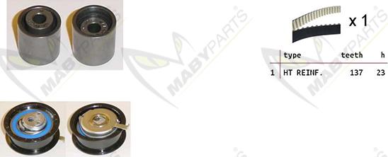 Mabyparts OBK010257 - Комплект зубчатого ремня ГРМ mashina-shop.ru