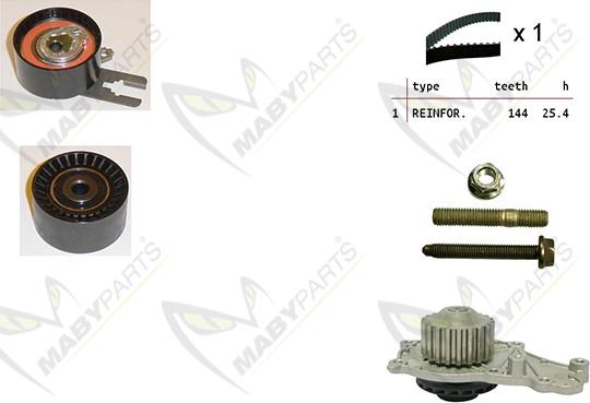 Mabyparts OBKWP0051 - Водяной насос + комплект зубчатого ремня ГРМ mashina-shop.ru