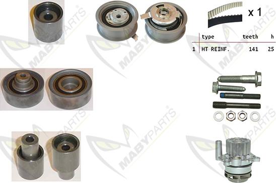 Mabyparts OBKWP0074 - Водяной насос + комплект зубчатого ремня ГРМ mashina-shop.ru