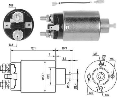 Magneti Marelli 940113050443 - Тяговое реле, соленоид, стартер mashina-shop.ru