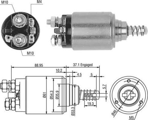 Magneti Marelli 940113050402 - Тяговое реле, соленоид, стартер mashina-shop.ru