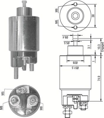 Magneti Marelli 940113050354 - Тяговое реле, соленоид, стартер mashina-shop.ru