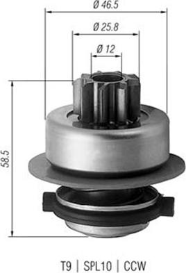 Magneti Marelli 940113020171 - Ведущая шестерня, бендикс, стартер mashina-shop.ru