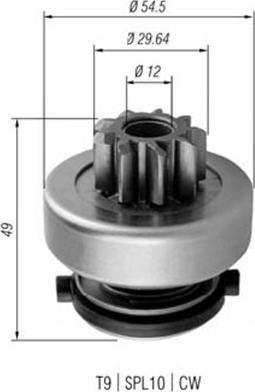 Magneti Marelli 940113020354 - Ведущая шестерня, бендикс, стартер mashina-shop.ru