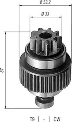 Magneti Marelli 940113020250 - Ведущая шестерня, бендикс, стартер mashina-shop.ru