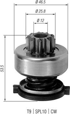 Magneti Marelli 940113020226 - Ведущая шестерня, бендикс, стартер mashina-shop.ru