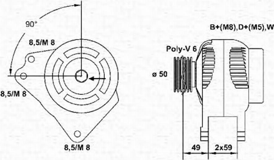 Magneti Marelli 943346001010 - Шкив генератора, муфта mashina-shop.ru