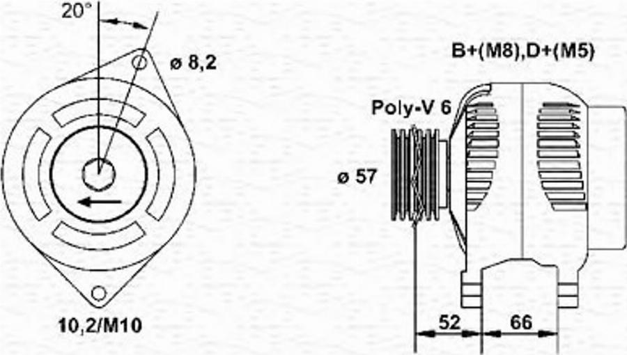 Magneti Marelli 943 35 694 401 0 - Генератор mashina-shop.ru