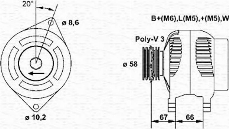 Magneti Marelli 943356959010 - Генератор mashina-shop.ru