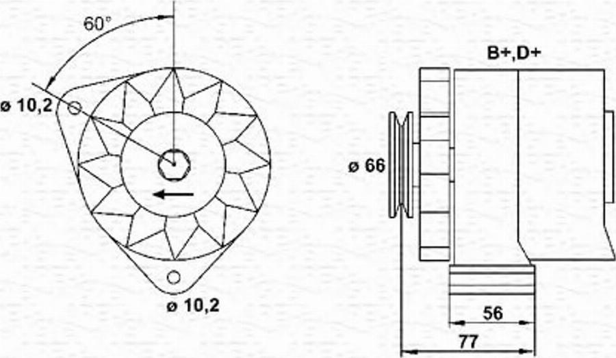 Magneti Marelli 943356465010 - Генератор mashina-shop.ru