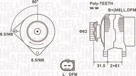 Magneti Marelli 063731820010 - Генератор mashina-shop.ru