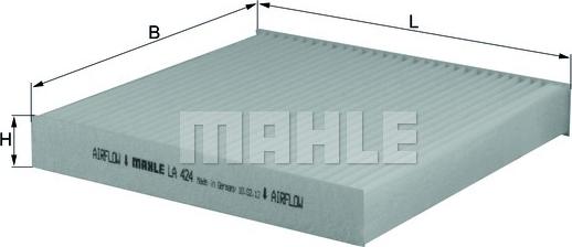 MAHLE LA 424 - Фильтр воздуха в салоне mashina-shop.ru