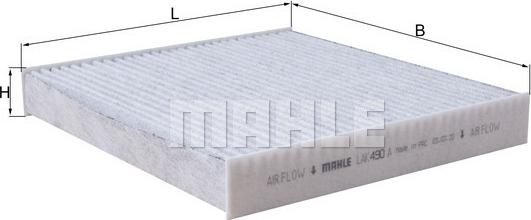 MAHLE LAK 490 A - Фильтр воздуха в салоне mashina-shop.ru