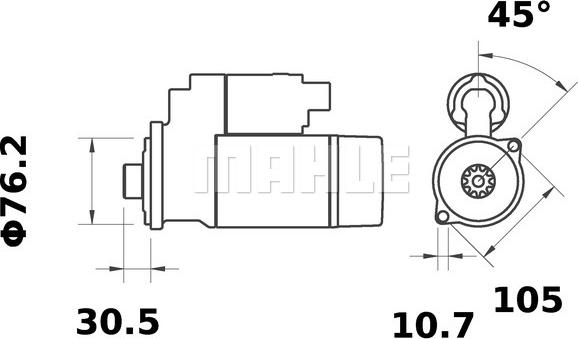 MAHLE MS 252 - Стартер mashina-shop.ru