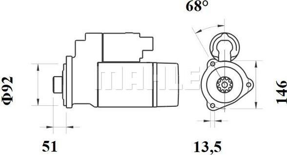 MAHLE MS 761 - Стартер mashina-shop.ru