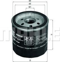 MAHLE OC 21 OF - Масляный фильтр mashina-shop.ru