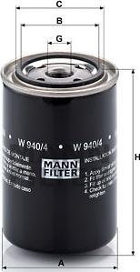 Mann-Filter W 940/4 - Масляный фильтр mashina-shop.ru