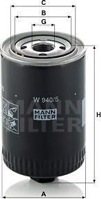 Mann-Filter W 940/5 - Масляный фильтр mashina-shop.ru