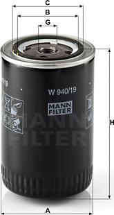 Mann-Filter W 940/19 - Масляный фильтр mashina-shop.ru