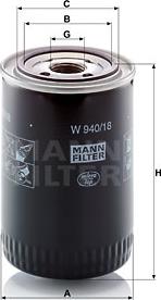 Mann-Filter W 940/18 - Масляный фильтр mashina-shop.ru