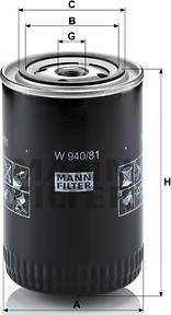 Mann-Filter W 940/81 - Масляный фильтр mashina-shop.ru