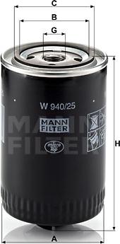 Mann-Filter W 940/25 - Масляный фильтр mashina-shop.ru