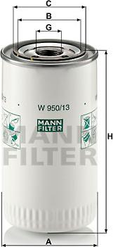 Mann-Filter W 950/13 - Масляный фильтр mashina-shop.ru