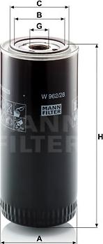 Mann-Filter W 962/28 - Масляный фильтр mashina-shop.ru