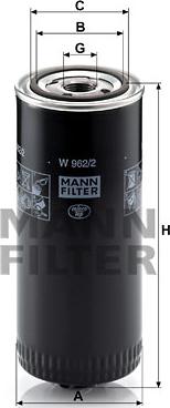 Mann-Filter W 962/2 - Масляный фильтр mashina-shop.ru